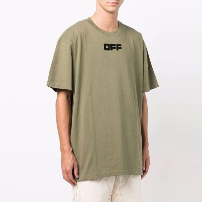 Jersey de cuello redondo con estampado de logotipo, pantalones cortos y corte holgado, verde