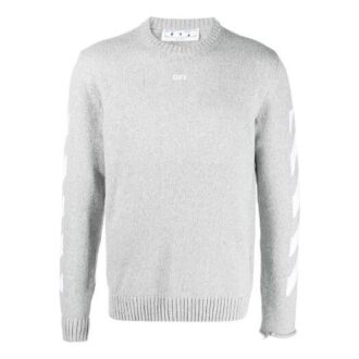 Jersey de cuello redondo con estampado de logotipo SS21, gris