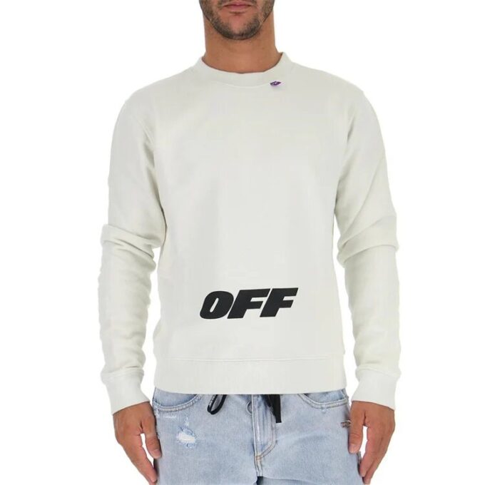 Jersey de cuello redondo con estampado de logotipo, versión blanca