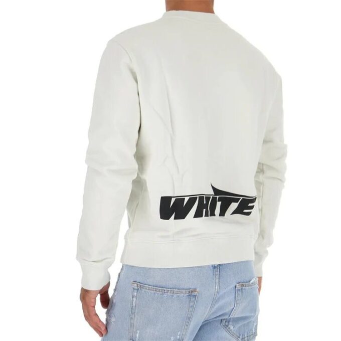 Jersey de cuello redondo con estampado de logotipo, versión blanca