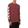 Jersey de cuello redondo con estampado de rayas Off-White para hombre, temporada otoño-invierno 2022, color rojo