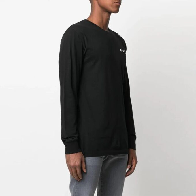 Jersey de cuello redondo con estampado del logotipo de la temporada primavera-verano 2021, versión en negro