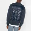 Jersey de cuello redondo con estampado del logotipo Off-White para hombre FW22, azul marino