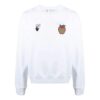Jersey de cuello redondo con estampado FW21, corte holgado, blanco