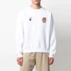 Jersey de cuello redondo con estampado FW21, corte holgado, blanco