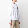 Jersey de cuello redondo con estampado FW21, corte holgado, blanco