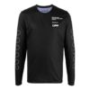 Jersey de cuello redondo con estampado, manga larga y corte ajustado, negro