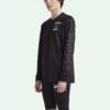 Jersey de cuello redondo con estampado, manga larga y corte ajustado, negro