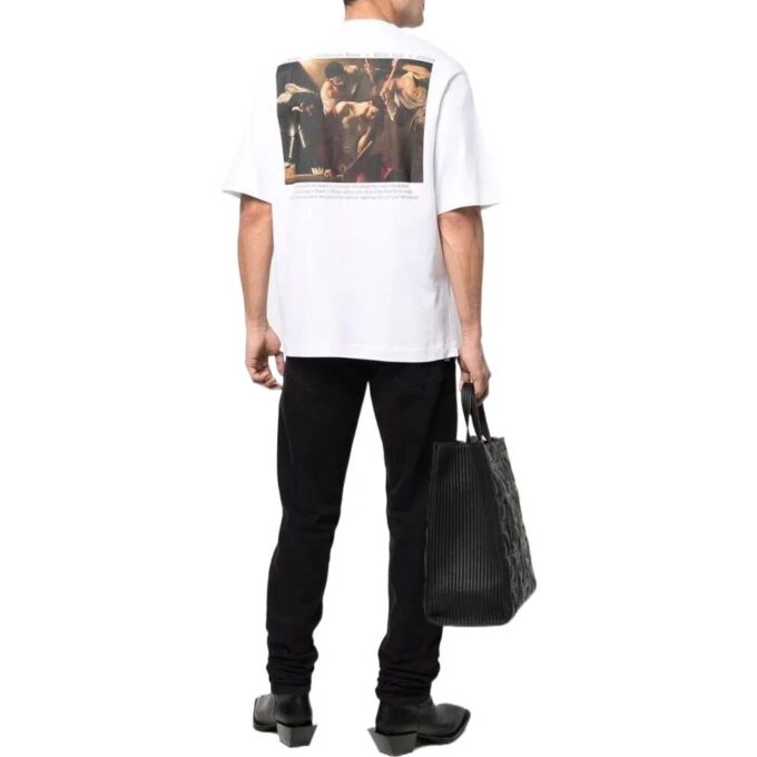 Jersey de cuello redondo con estampado SS22, pantalones cortos, versión estándar, blanco