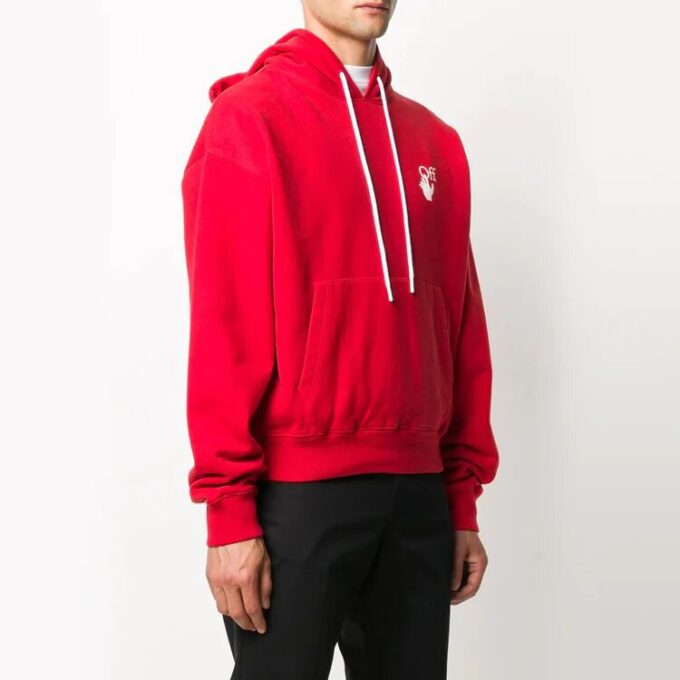 Jersey de cuello redondo con flecha pintada Off-White para hombre, rojo