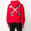 Jersey de cuello redondo con flecha pintada Off-White para hombre, rojo