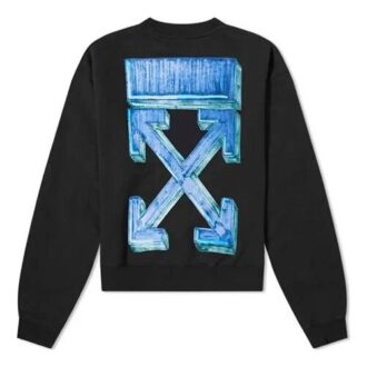 Jersey de cuello redondo con flechas FW20 para hombre, negro Jersey de cuello redondo con flechas FW20 para hombre, negro