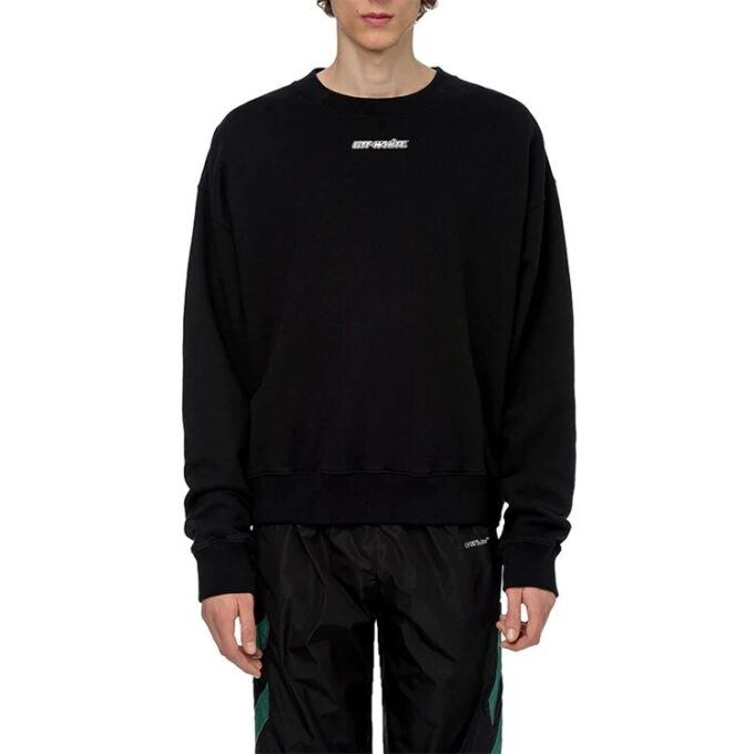 Jersey de cuello redondo con flechas FW20 para hombre, negro