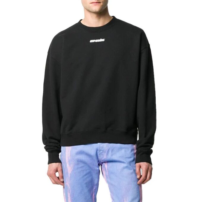 Jersey de cuello redondo con flechas FW20 para hombre, negro