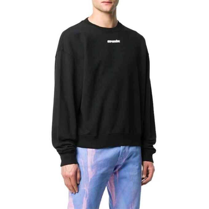 Jersey de cuello redondo con flechas FW20 para hombre, negro