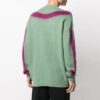 Jersey de cuello redondo con intarsia verde de Off-White para hombre, temporada primavera-verano 2021