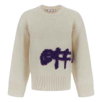 Jersey de cuello redondo con intrincado logotipo de Off-White «Blanco Morado»