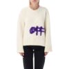Jersey de cuello redondo con intrincado logotipo de Off-White «Blanco Morado»