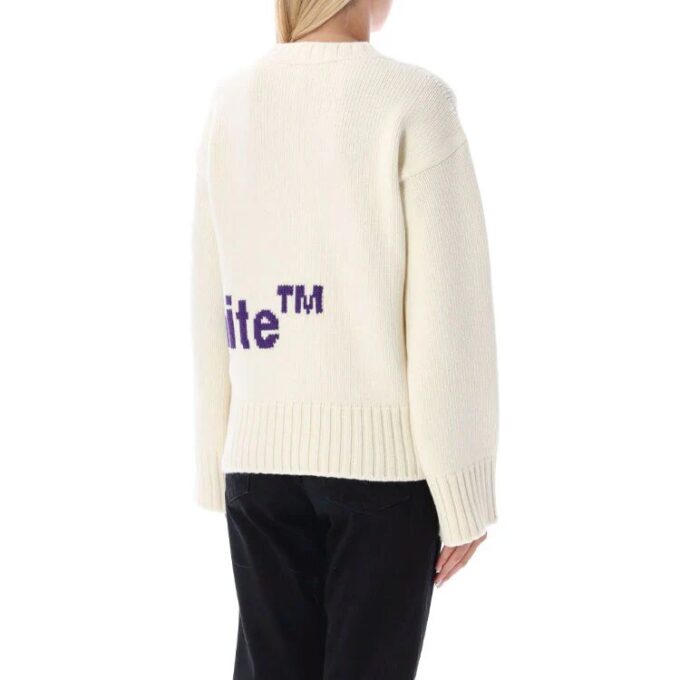 Jersey de cuello redondo con intrincado logotipo de Off-White «Blanco Morado»