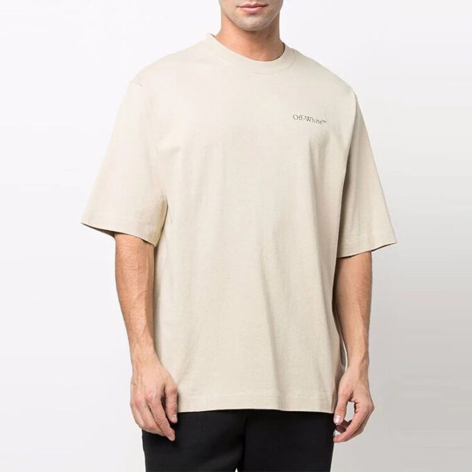 Jersey de cuello redondo con logo de la colección SS22, pantalones cortos y corte holgado, color caqui