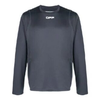 Jersey de cuello redondo con logo, manga larga, versión gris