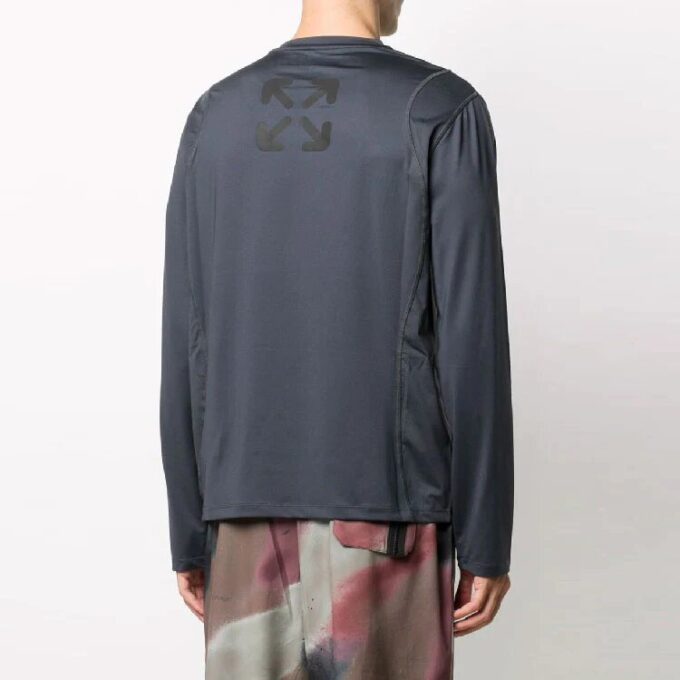 Jersey de cuello redondo con logo, manga larga, versión gris