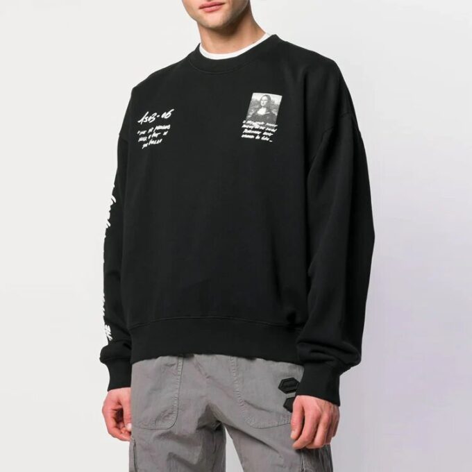 Jersey de cuello redondo con logo Mona Lisa para hombre de la colección SS19