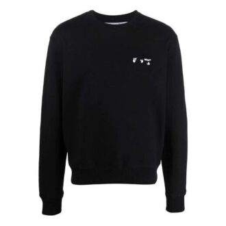 Jersey de cuello redondo con logo Off-White para hombre, colección Otoño-Invierno 2021, negro Jersey de cuello redondo con logo Off-White para hombre, colección Otoño-Invierno 2021, negro