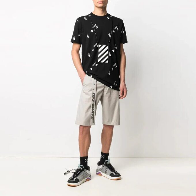 Jersey de cuello redondo con logo para hombre, temporada primavera-verano 2021, negro