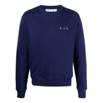 Jersey de cuello redondo con logotipo de Arrows Off-White para hombre FW21 azul Jersey de cuello redondo con logotipo de Arrows Off-White para hombre FW21 azul