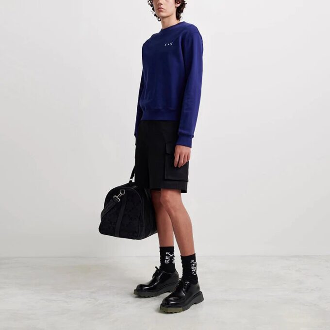 Jersey de cuello redondo con logotipo de Arrows Off-White para hombre FW21 azul