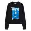 Jersey de cuello redondo de algodón con estampado de la Mona Lisa para hombre de Off-White, negro