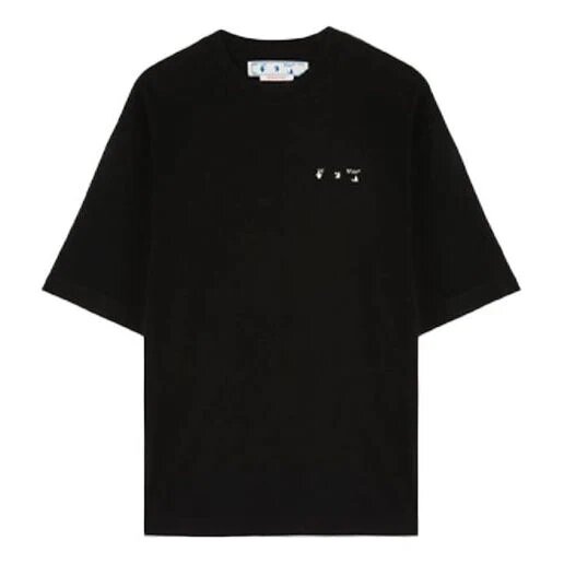 Jersey de cuello redondo de la temporada primavera-verano 2022 con logo en la espalda, manga corta y corte holgado, color negro