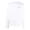 Jersey de cuello redondo de manga larga con estampado del logotipo Off-White para hombre FW22, corte holgado, blanco