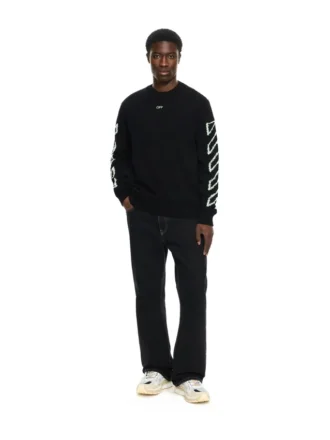 Jersey de cuello redondo Diagonal Arrow Fuzzy