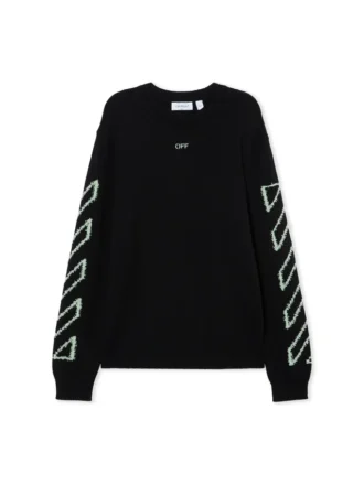 Jersey de cuello redondo Diagonal Arrow Fuzzy