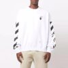 Jersey de cuello redondo holgado con estampado del logotipo de Arrows de Off-White para hombre FW21, blanco