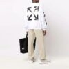 Jersey de cuello redondo holgado con estampado del logotipo de Arrows de Off-White para hombre FW21, blanco