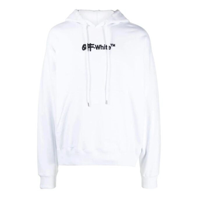 Jersey de cuello redondo Off-White para hombre con letras en el pecho, versión básica, blanco