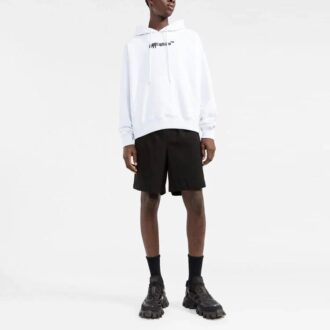 Jersey de cuello redondo Off-White para hombre con letras en el pecho, versión básica, blanco