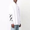 Jersey de cuello redondo Off-White para hombre FW21 con estampado de logotipo, corte holgado, blanco