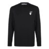 Jersey de cuello redondo y manga larga con estampado del logotipo, versión estándar, negro