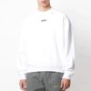 Jersey de cuello redondo y manga larga para hombre Off-White, blanco