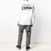 Jersey de cuello redondo y manga larga para hombre Off-White, blanco