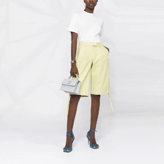 Jersey de cuello redondo y pantalones cortos Off-White SS21, color liso, versión estándar, blanco