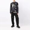 Jersey de hombre con estampado de mármol, negro