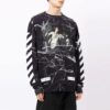 Jersey de hombre con estampado de mármol, negro