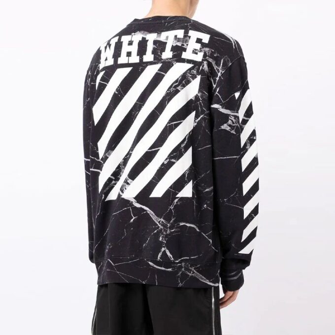 Jersey de hombre con estampado de mármol, negro