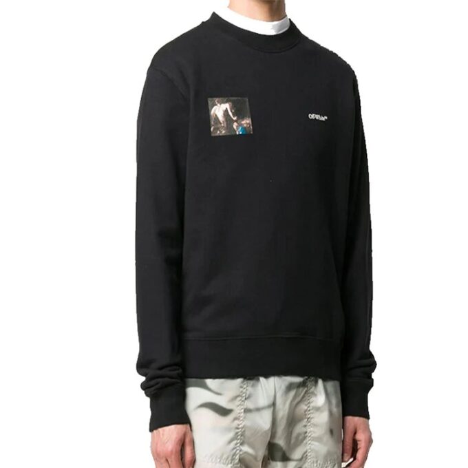 Jersey de hombre con estampado de ángeles Caravaggio FW20, negro
