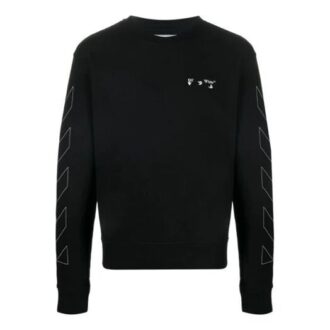 Jersey de hombre con logo y rayas diagonales, negro Jersey de hombre con logo y rayas diagonales, negro